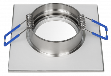 Einbaurahmen eckig, Clip-Verschluss, IP44, Edelstahl gebürstet, für Feuchträume, Lochmass: 60 mm